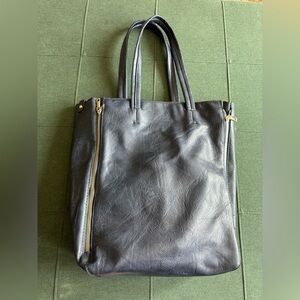 Elegant Navy Leather Shoulder Bag